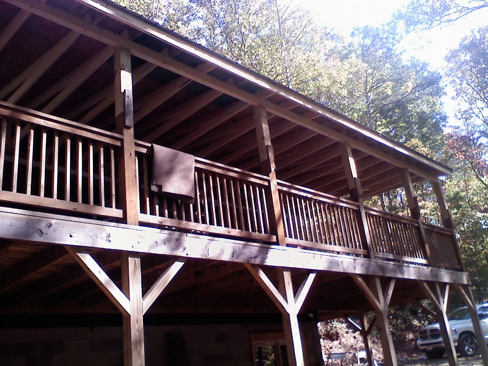 Timber framing under a new elevated porch and deck — Roof Leak Repair in Coeur d'Alene by Roofing Brothers